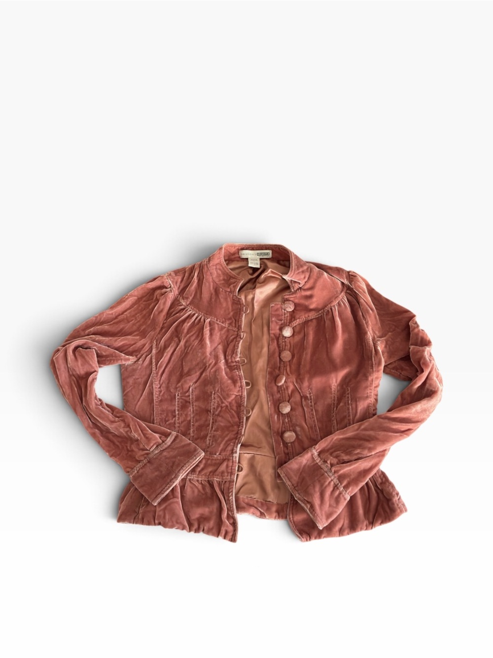 Necessary Objects Velvet Button Jacket in Rose